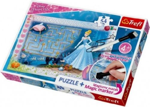 Puzzle + magický fix Princezny - hledání střevíčku/Disney  54 dílků v krabici 33x23x4 - obrázek 1