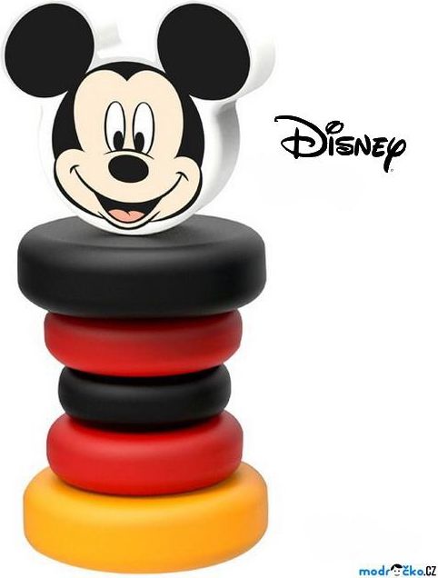 Chrastítko - Hračka do ruky, Dřevěny Mickey Mouse (Disney Derrson) - obrázek 1