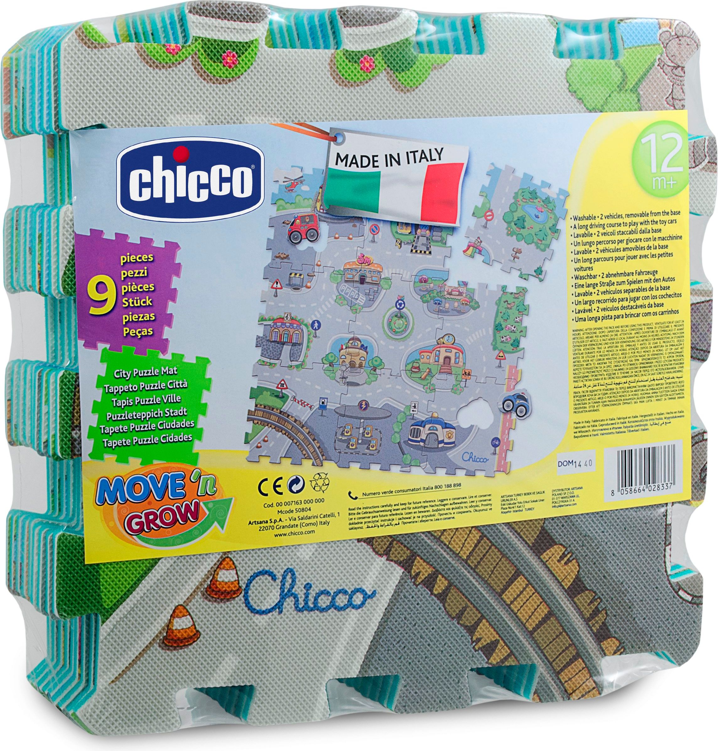 CHICCO Pěnové puzzle Mesto 30x30 cm, 9 ks - obrázek 2