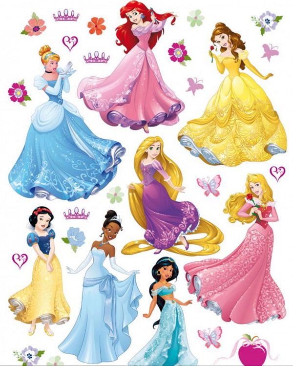 Ag Design Samolepka na zeď Princezny Disney DK 1722 65x85 cm - obrázek 1