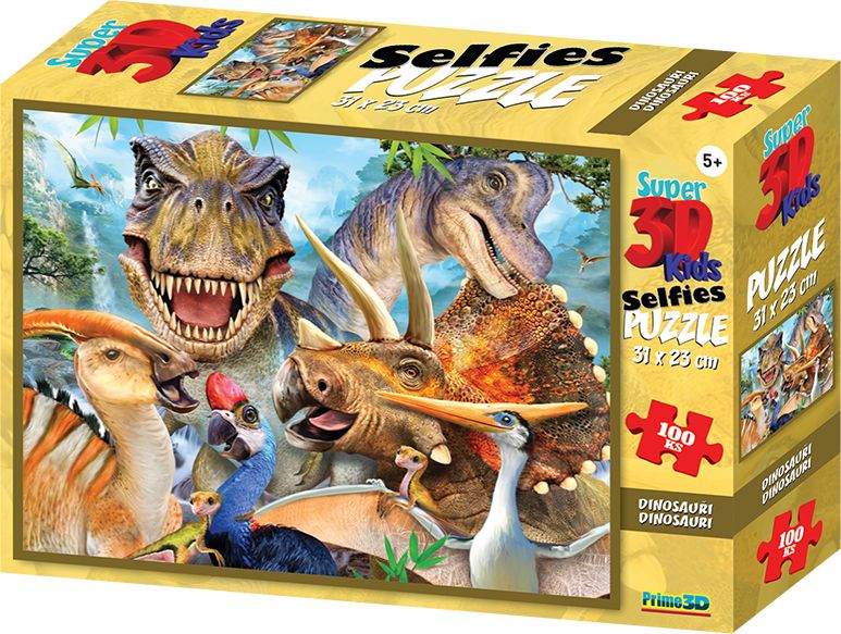 3D PUZZLE - Dino Selfie 100 ks - obrázek 1