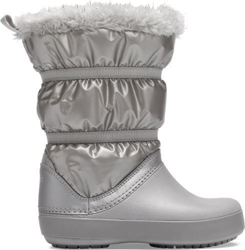 Crocs Dětské zimní boty Crocs CROCBAND LodgePoint Metallic Boot stříbrná 32-33 - obrázek 1