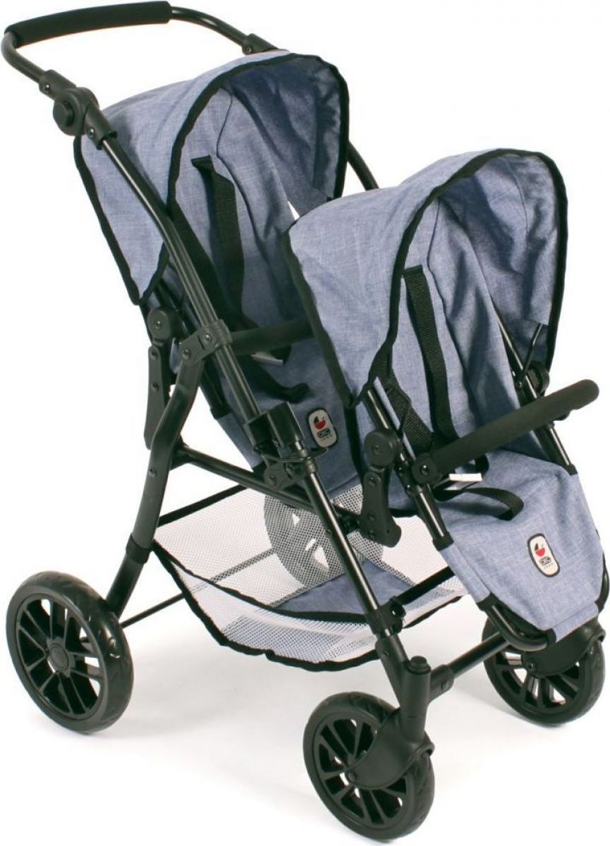 Bayer Chic Kočárek pro panenky Twinny Blue Jeans - obrázek 1