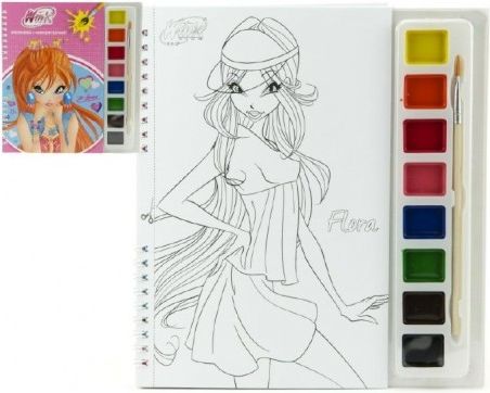 Akim Omalovánky Winx Club s vodovými barvami a štětcem - obrázek 1