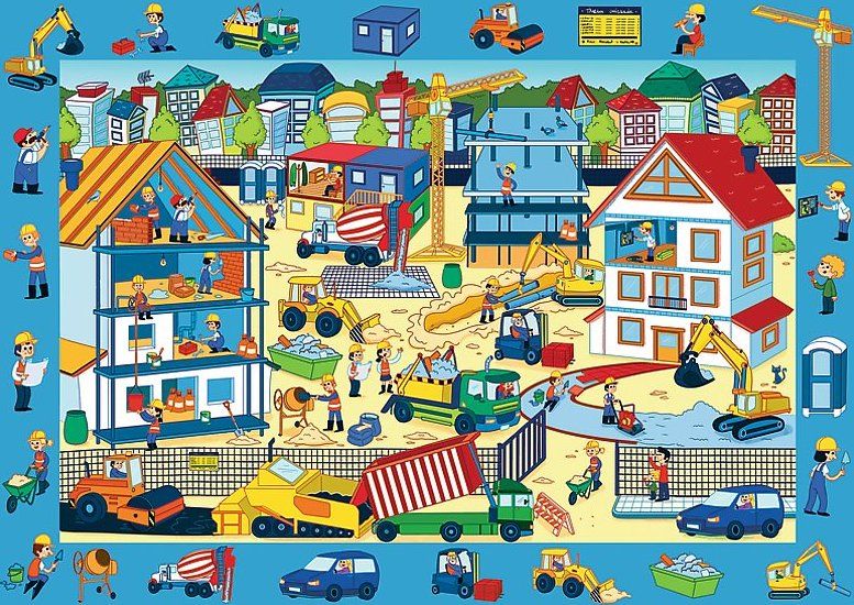 TREFL Puzzle s hledáním obrázků Staveniště 70 dílků - obrázek 1