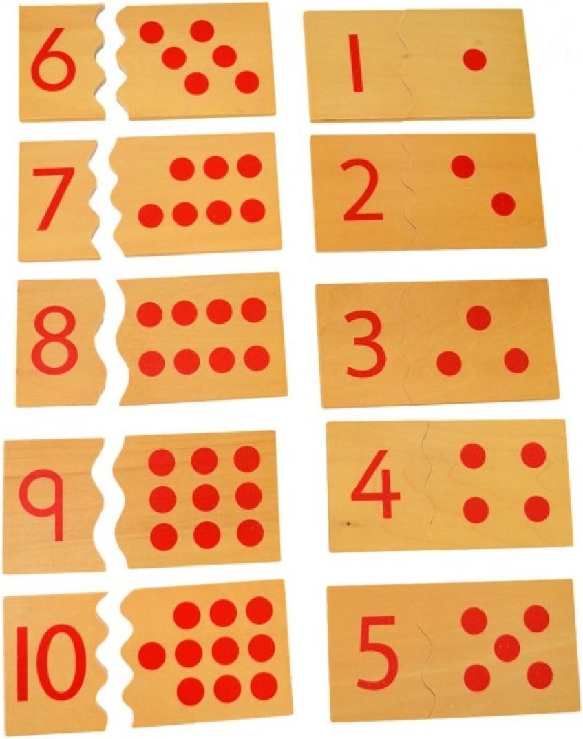 Montessori Čísla a puntíky Puzzle - obrázek 1