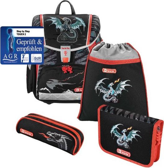 Školní aktovka Drak TOUCH2 4-dílný set Hama Step by Step - obrázek 6