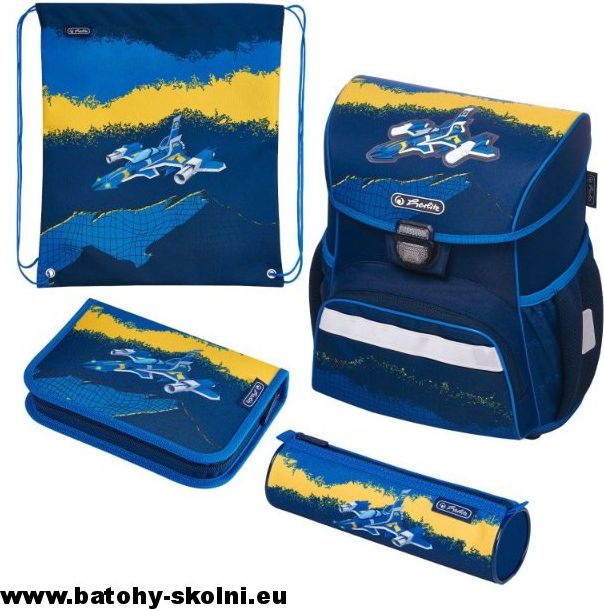 Školní aktovka Stíhačka 4 dílný set Loop Herlitz - obrázek 2