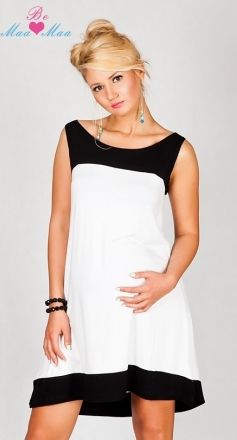 Be MaaMaa Těhotenské šaty HALINA - bílé, uni - obrázek 1