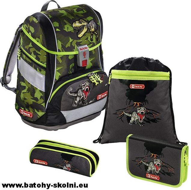 Školní aktovka-batoh T-Rex 2v1 4-dílný set Step by Step certifikát AGR - obrázek 2