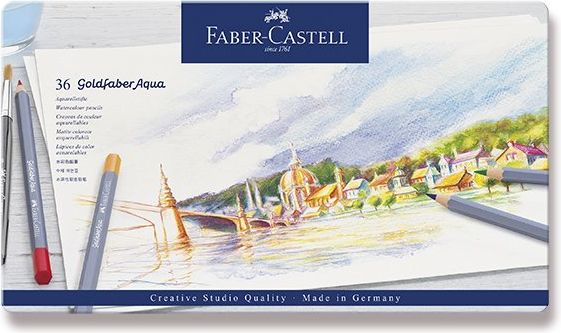 Faber-Castell Akvarelové pastelky Goldfaber Aqua plechová krabička, 36 ks 114636 - obrázek 1