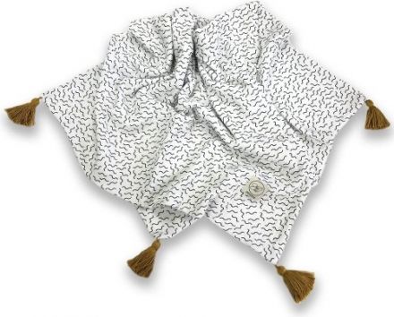 Cosy Cott Dětská mušelínová zavinovací dečka 65x100 cm Vlny - bílá - obrázek 1