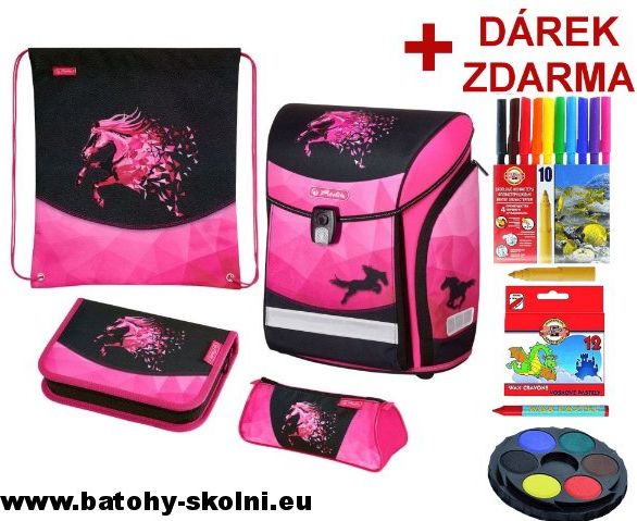 Školní aktovka kouzelný kůň 4 dílný set Midi Plus Herlitz - obrázek 1