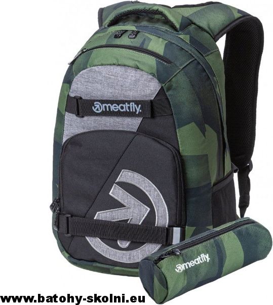 Studentský batoh Meatfly Exile 4 J Shade Mono Olive Ht. Grey Black - Doprava Zdarma - obrázek 2