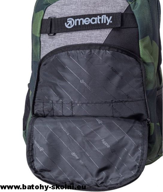 Studentský batoh Meatfly Exile 4 J Shade Mono Olive Ht. Grey Black - Doprava Zdarma - obrázek 4