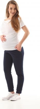 Těhotenské kalhoty/tepláky Gregx,  Vigo s kapsami - granátové, vel. L - obrázek 1