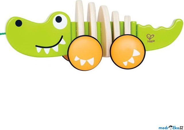 Tahací hračka - Krokodýl s kmitajícím ocasem (Hape) - obrázek 1