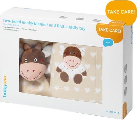 BABYONO Deka hroch + mazlíček 75x100 cm – šedá - obrázek 1