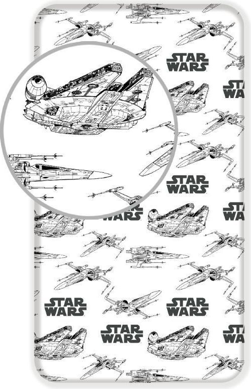 JERRY FABRICS Prostěradlo Star Wars 9 Bavlna 90/200 cm - obrázek 1