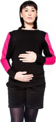 Těhotenské manšestrové kraťásky Be MaaMaa - DINA černé - obrázek 1