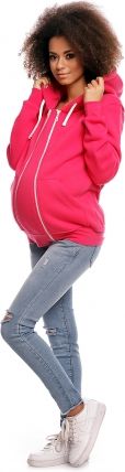 Be MaaMaa Těhotenská mikina VANDA s kapucí - růžová - obrázek 1