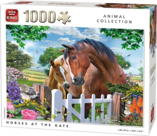 KING Puzzle Koně u branky 1000 dílků - obrázek 1