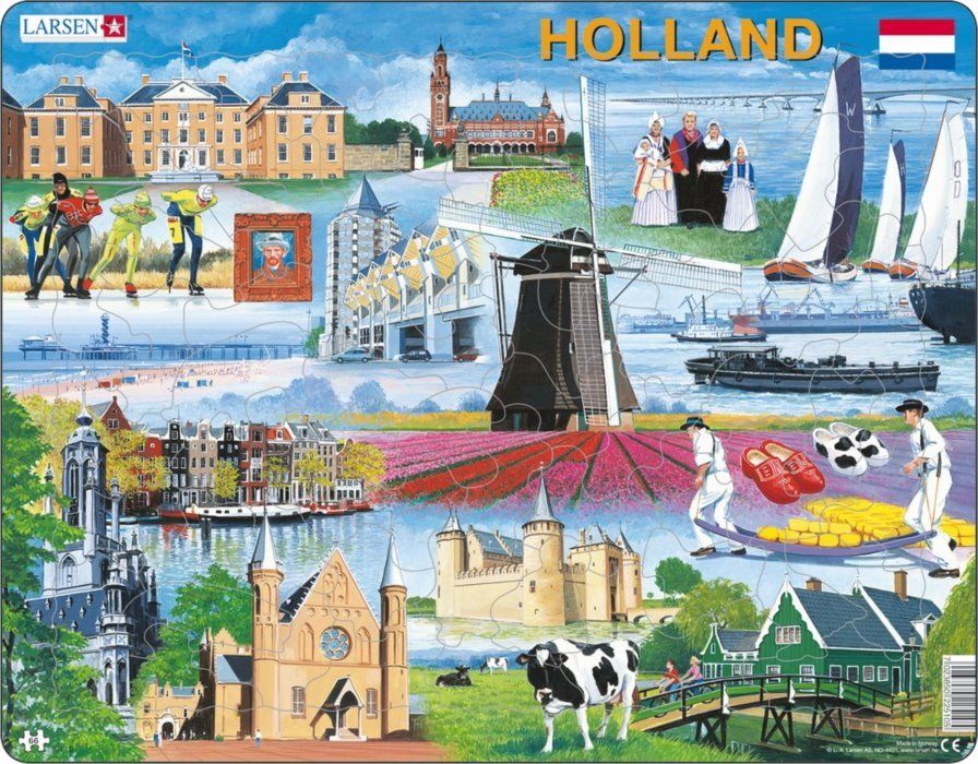 LARSEN Puzzle Holandsko 66 dílků - obrázek 1
