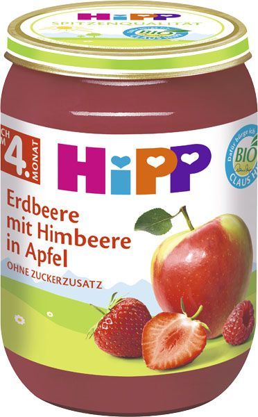 6x HIPP BIO Jablka s jahodami a malinami, 190 g - ovocný přírkm - obrázek 2