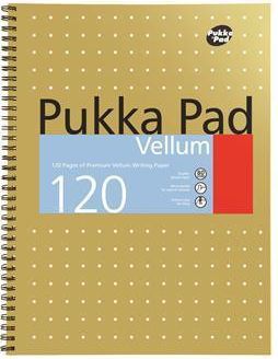 Blok "Vellum", A4+, zlatá, linkovaný, 60 listů, spirálová vazba, PUKKA PAD - obrázek 1