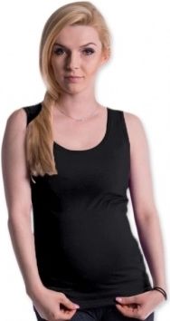 Be MaaMaa Těhotenské,kojící tilko s odnimatelnými ramínky - černé, L/XL - obrázek 1