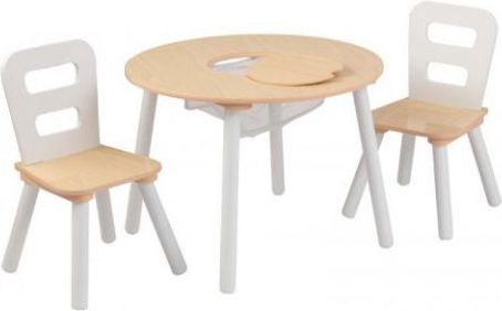 KidKraft Set stůl s 2 židle přírodní a bílá - obrázek 1