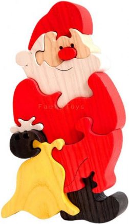 FAUNA Dřevěné puzzle Santa Claus velký - obrázek 1