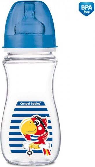 Kojenecká láhev se širokým hrdlem, Canpol, Piráti 300ml modrá - obrázek 1