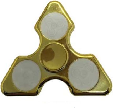 Fidget Spinner Me trojhranný s led - zlatý - obrázek 1