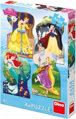 DINO Disney princezny 4x54 dílků - obrázek 1