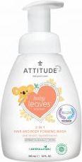 ATTITUDE Baby Leaves Pěnivé mýdlo a šampon 2v1 hruška 295 ml - obrázek 1
