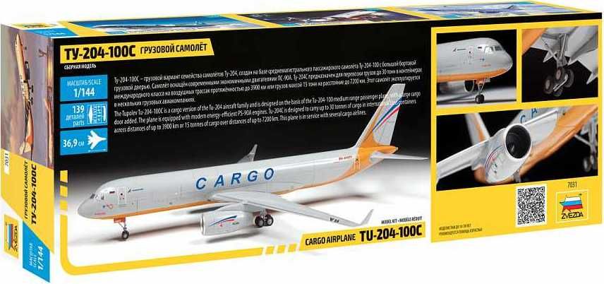ZVEZDA Model Kit letadlo 7031 - Tupolev TU 204-100 Cargo (1:144) - obrázek 3