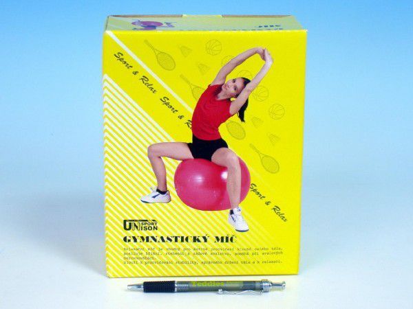 Gymnastický míč relaxační 65cm v krabici červená - obrázek 1