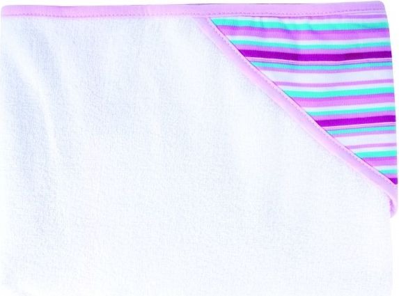 CANPOL BABIES Osuška s kapucí – bílo-růžová - obrázek 1
