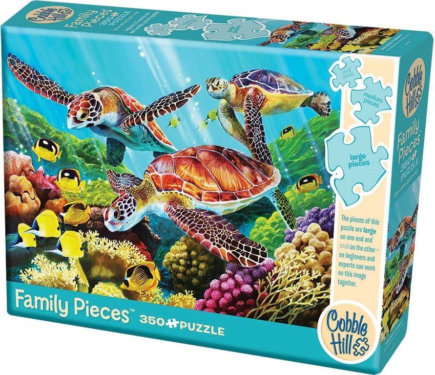 COBBLE HILL Rodinné puzzle Želvy v proudu 350 dílků - obrázek 2