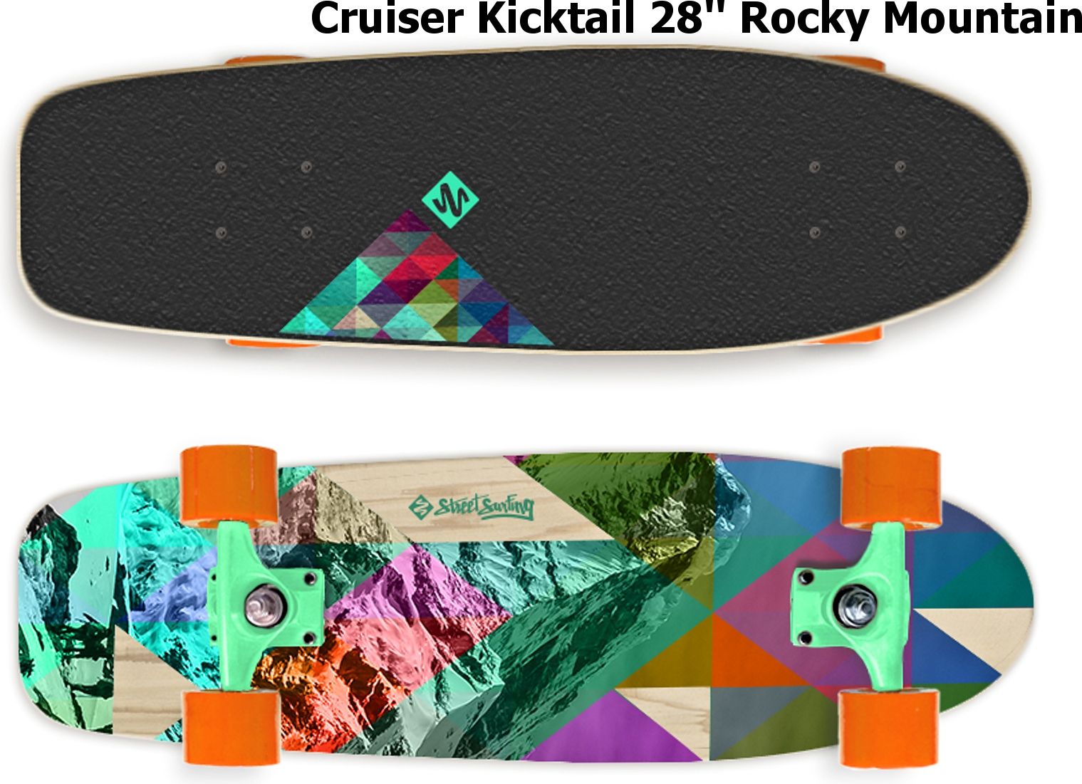 Skateboard STREET SURFING Cruiser Kicktail 28 Rocky Mountain - obrázek 1