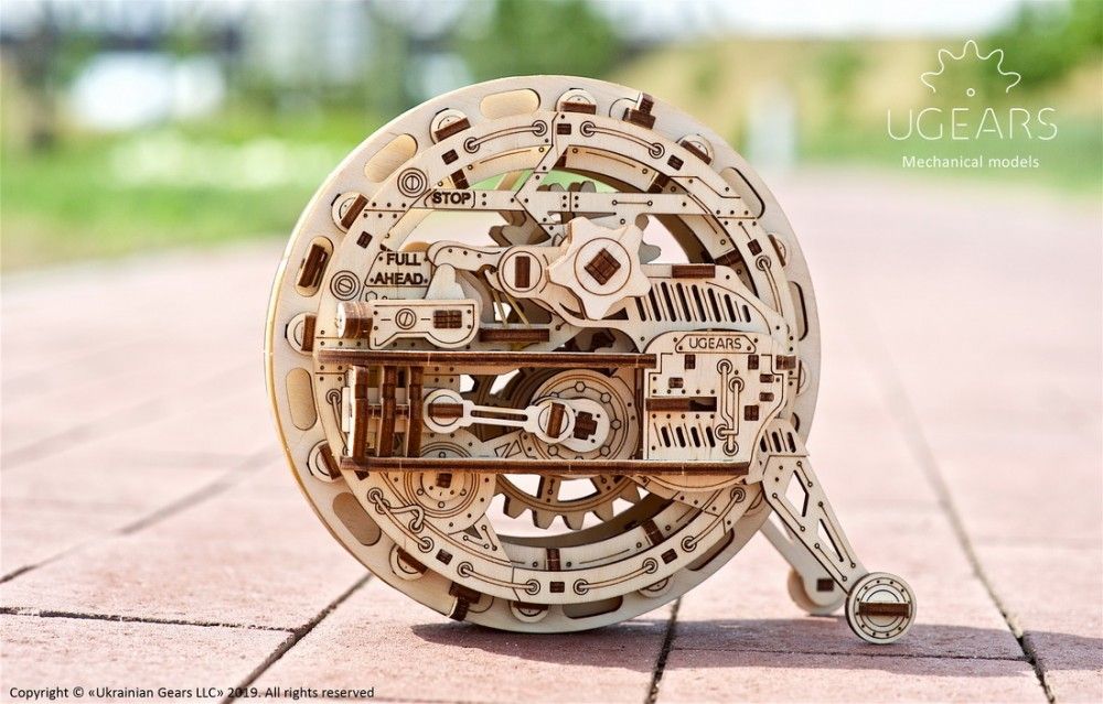 Ugears 3D dřevěné mechanické puzzle Monowheel - obrázek 3