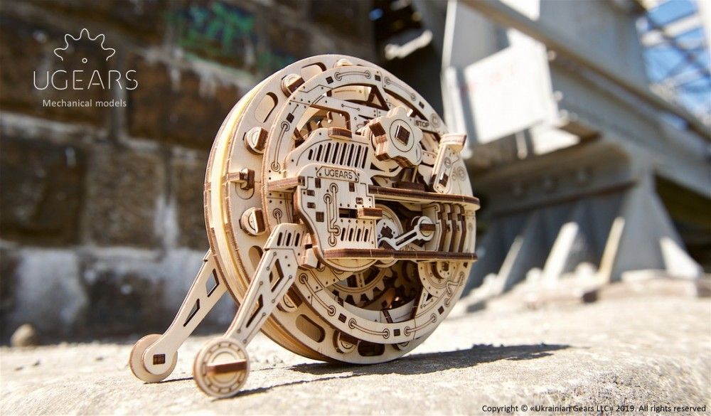 Ugears 3D dřevěné mechanické puzzle Monowheel - obrázek 9