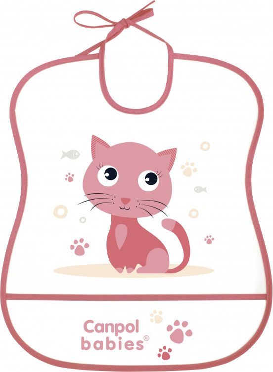 Plastový bryndák Canpol babies měkký CUTE ANIMALS kočička - obrázek 1