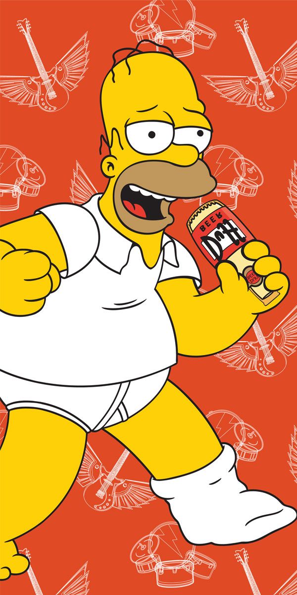 Jerry fabrics Osuška Homer Simpson 2015 terakota bavlna-froté 75/150 cm - obrázek 1