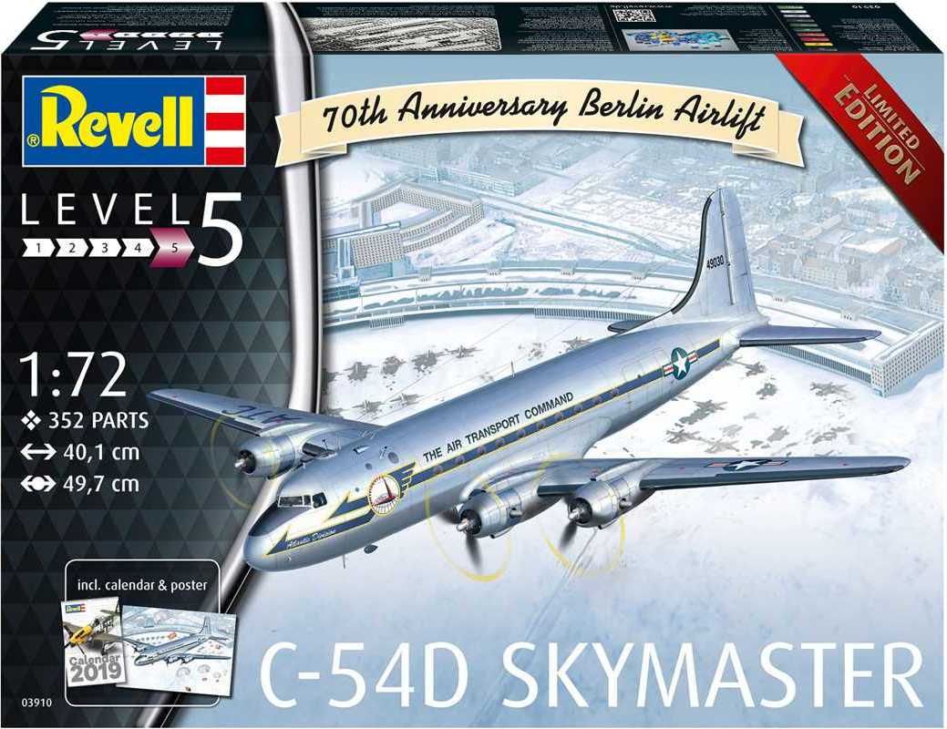 REVELL Plastic ModelKit letadlo Limited Edition 03910 - C-54D Skymaster 70th Anniversary Berlin Airlift (1:72) - obrázek 3