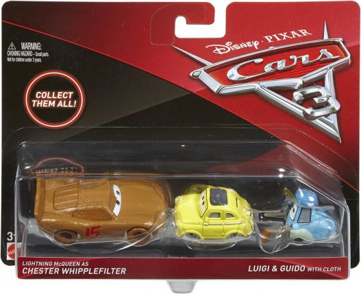 Mattel Cars 3 auta 2 ks Dinoco Pitty a Roger Wheeler - obrázek 1