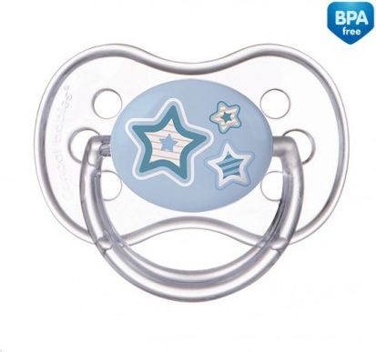 Dětské šidítko, Canpol, 6-18m silikonové symetrické, Newborn Baby, Hvězdičky - obrázek 1