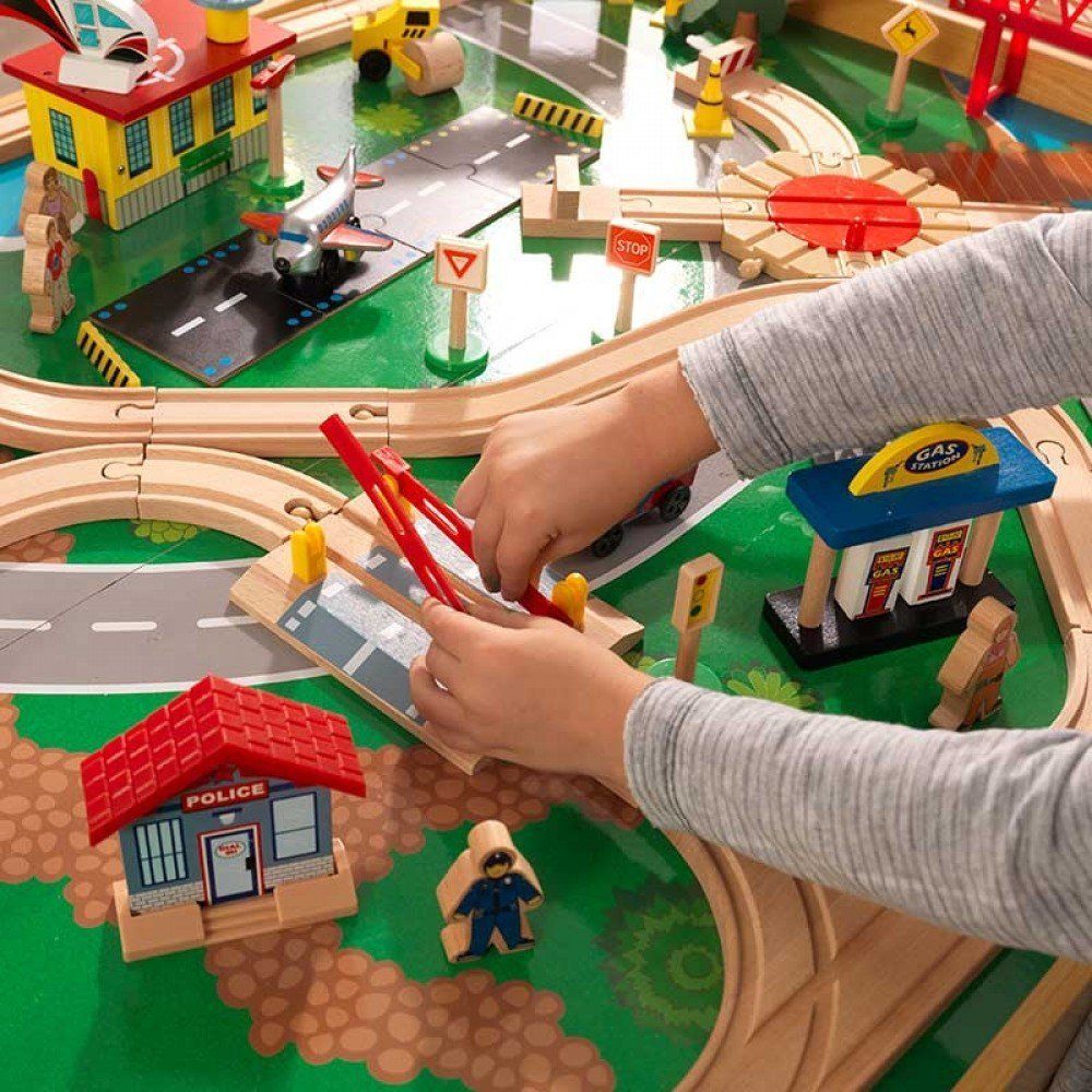 KIDKRAFT Skládací herní stůl s vláčkodráhou - obrázek 5