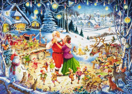 RAVENSBURGER Puzzle Vánoční večírek 1000 dílků - obrázek 1